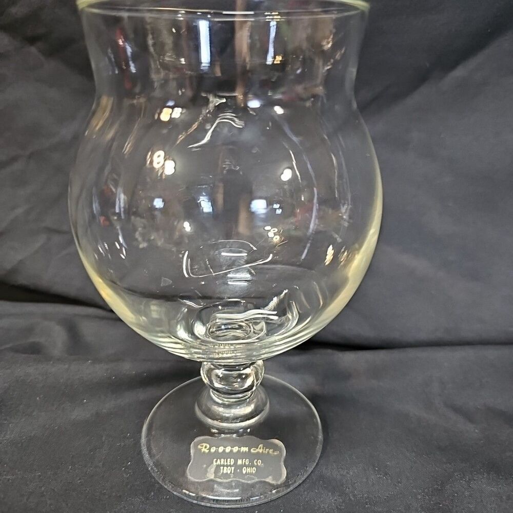 Vintage Room Aire Advertising Goblet Garleno Mfg Co Troy Ohio HVAC Promo Glass
